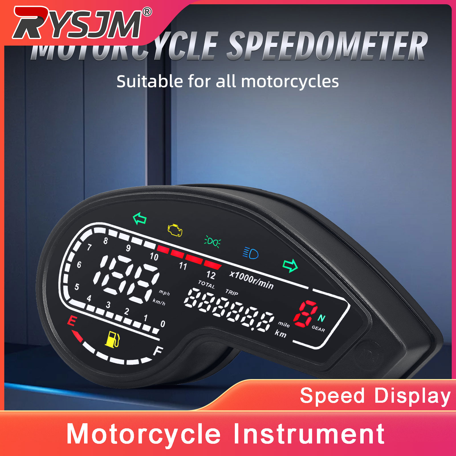 Motorcycle Gear Levels - Tachimetro Digitale LED per Moto Honda