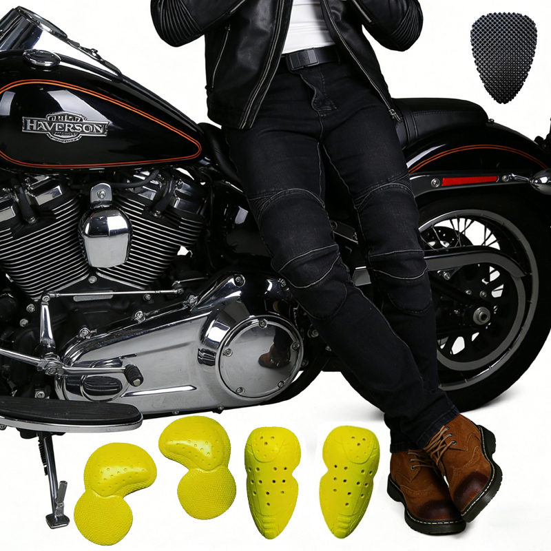 Motorcycle Gear Jeans - Jeans da Moto Neri per Uomo,