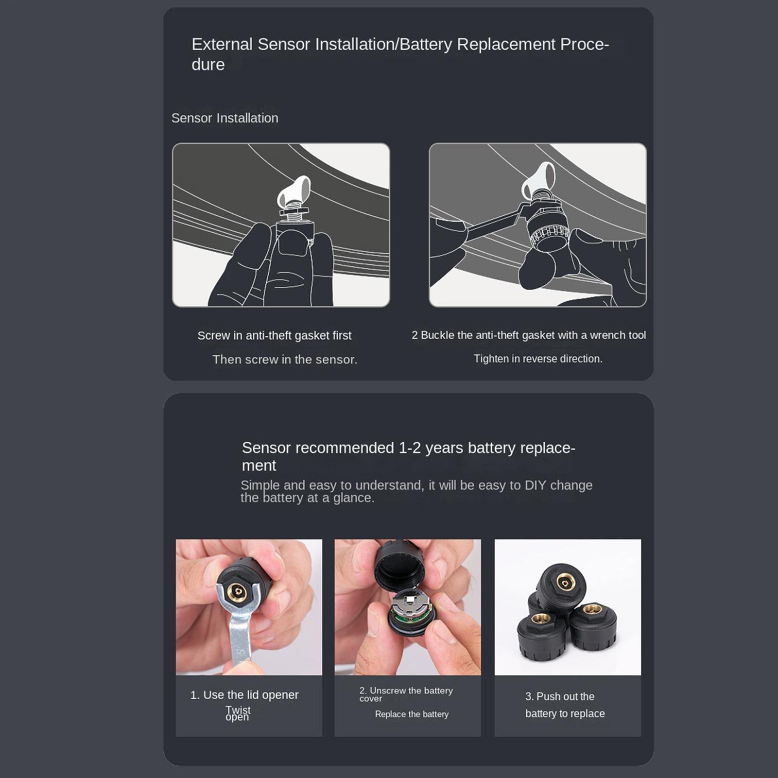 Tyre Pressure Gauge - Manometro per pneumatici wireless con sistema