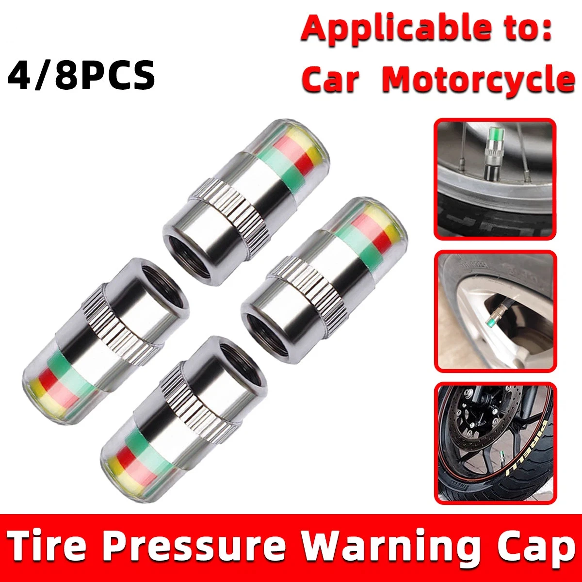 4/8 Pezzi Tappi Valvola Pneuma - Tyre Pressure Gauge recensione e prezzo