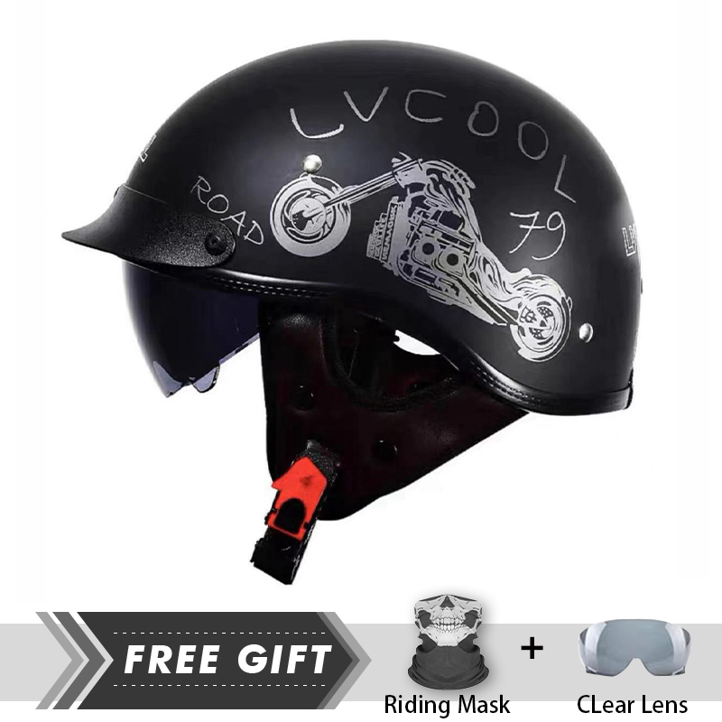 Uomo donna mezza faccia casco  - Motorcycle Gear Store recensione e prezzo