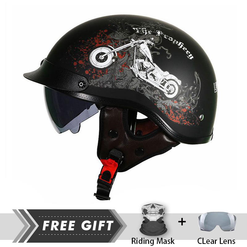 Uomo donna mezza faccia casco  - Motorcycle Gear Store recensione e prezzo