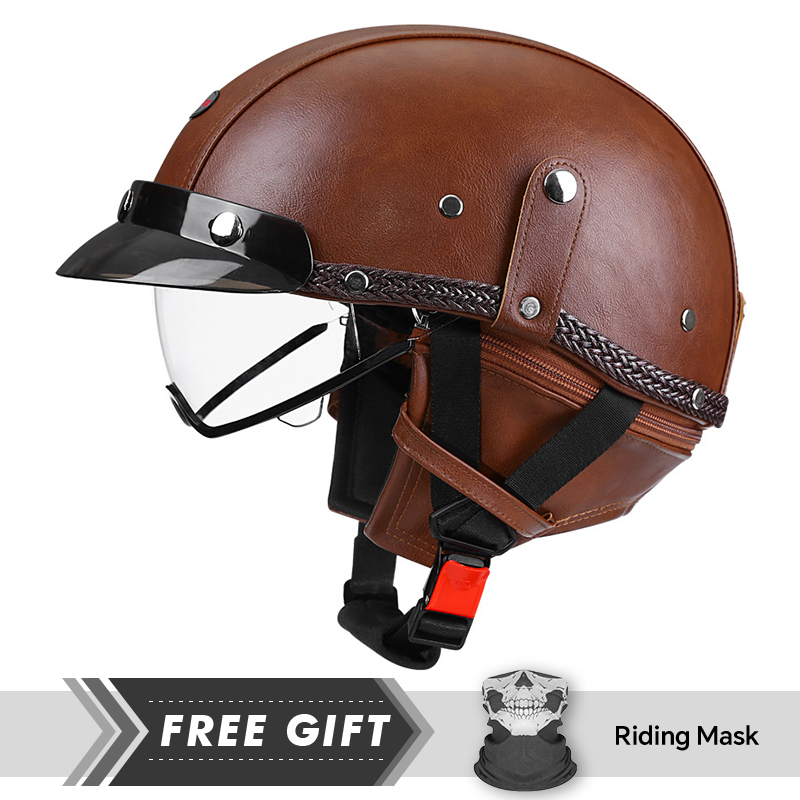Casco mezza faccia retrò per a - Motorcycle Gear Store recensione e prezzo